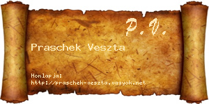 Praschek Veszta névjegykártya